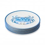 11" Melamine Blue Crab Dinner Plate