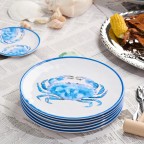 11" Melamine Blue Crab Dinner Plate