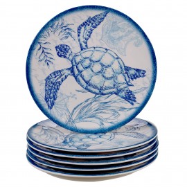 9" Melamine Salad Blue Dessert Plate