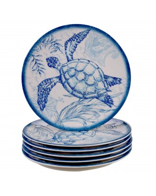 9" Melamine Salad Blue Dessert Plate