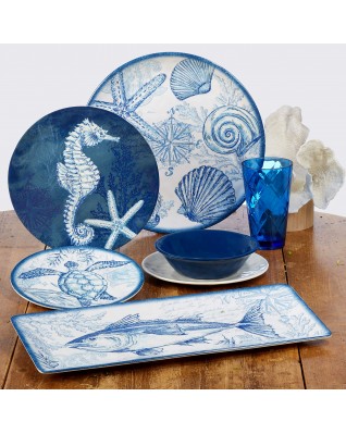 9" Melamine Salad Blue Dessert Plate