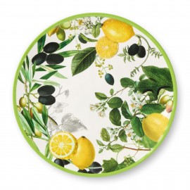 Bright lemon themed melamine dinner plate