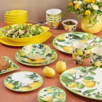 Bright lemon themed melamine dinner plate