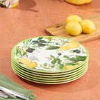Bright lemon themed melamine dinner plate