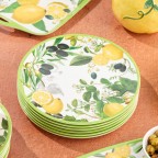 Bright lemon themed melamine dinner plate