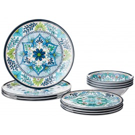 Colorful plates and bowls tableware set