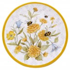 Floral and bee pattern plate