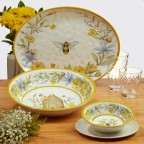 Floral and bee pattern plate